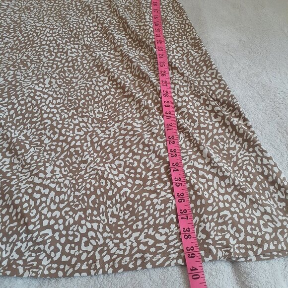 J. Jill Wearever Women's 2X Tan Leopard Print V Neck Dress - Picture 10 of 10